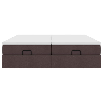 Ottoman bed met matrassen 200x200cm stof donkerbruin