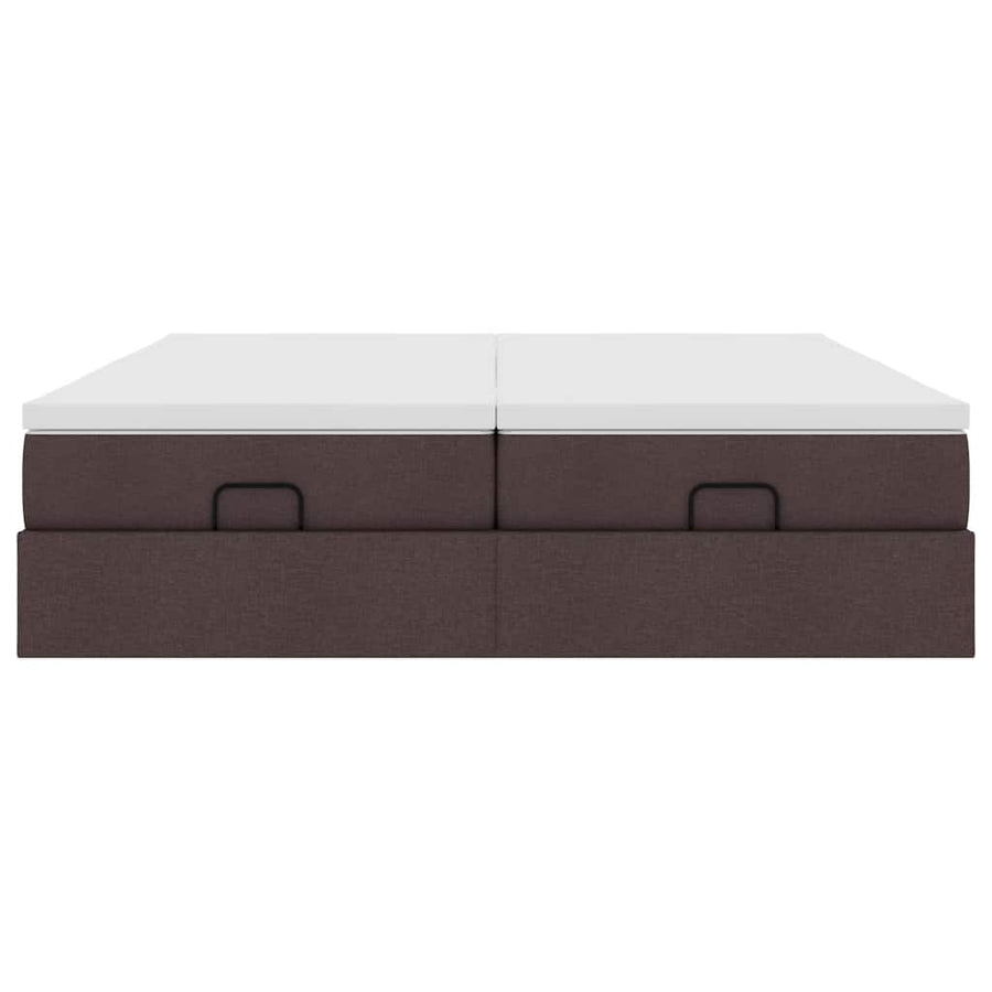 Ottoman bed met matrassen 200x200cm stof donkerbruin