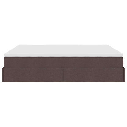 Ottoman bed met matrassen 200x200cm stof donkerbruin