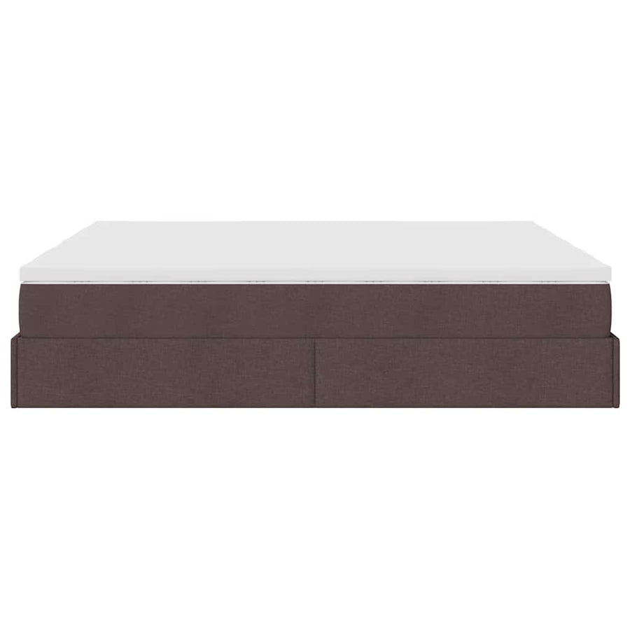 Ottoman bed met matrassen 200x200cm stof donkerbruin