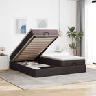 Ottoman bed met matrassen 200x200 cm donkerbruin