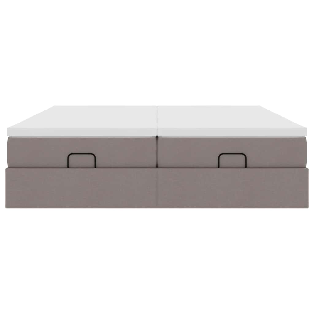 Ottoman bed met matrassen 200x200cm stof taupe