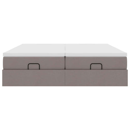 Ottoman bed met matrassen 200x200cm stof taupe