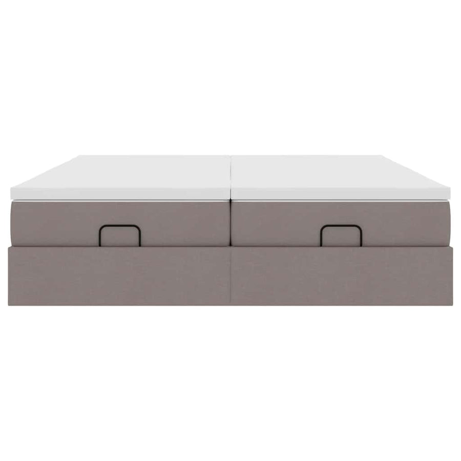 Ottoman bed met matrassen 200x200cm stof taupe