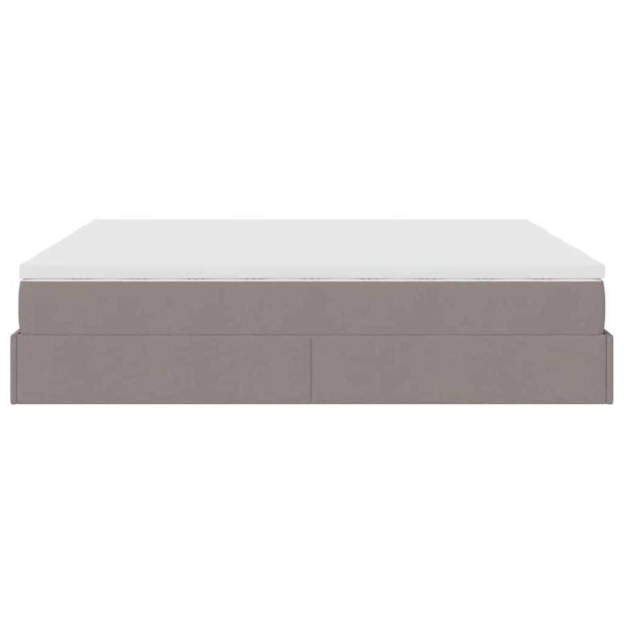Ottoman bed met matrassen 200x200cm stof taupe