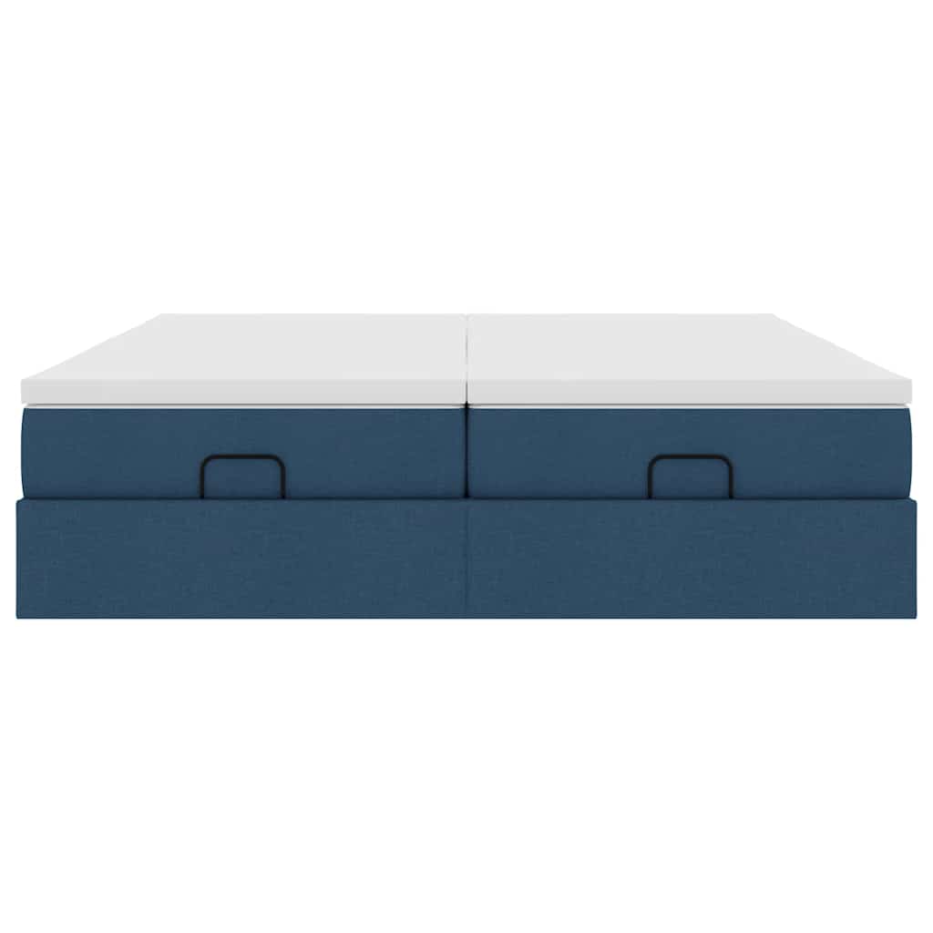 Ottoman bed met matrassen 200x200cm stof blauw