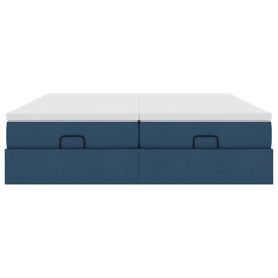 Ottoman bed met matrassen 200x200cm stof blauw