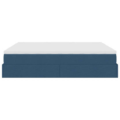Ottoman bed met matrassen 200x200cm stof blauw