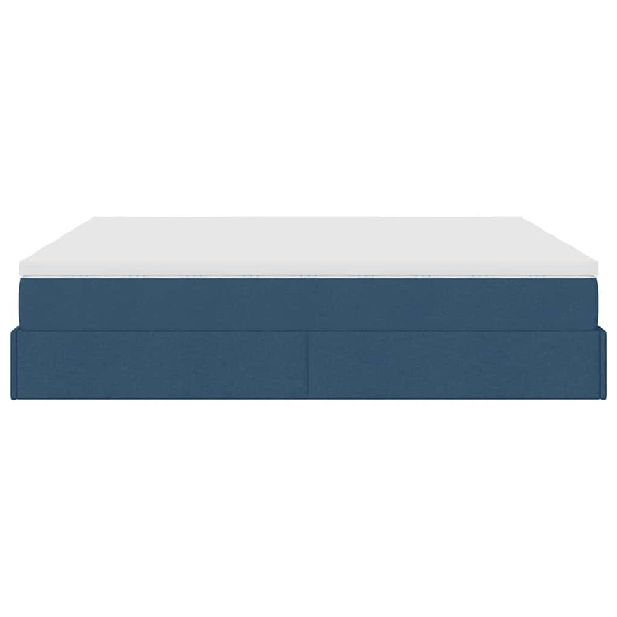 Ottoman bed met matrassen 200x200cm stof blauw