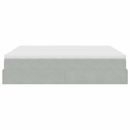 Ottoman bed met matrassen 160x200cm fluweel lichtgrijs