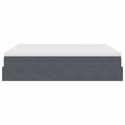 Ottoman bed met matrassen 160x200cm fluweel donkergrijs