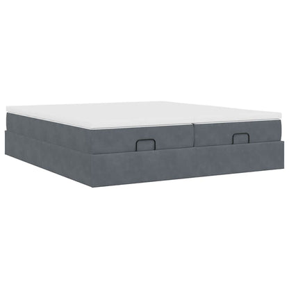 Ottoman bed met matrassen 160x200cm fluweel donkergrijs