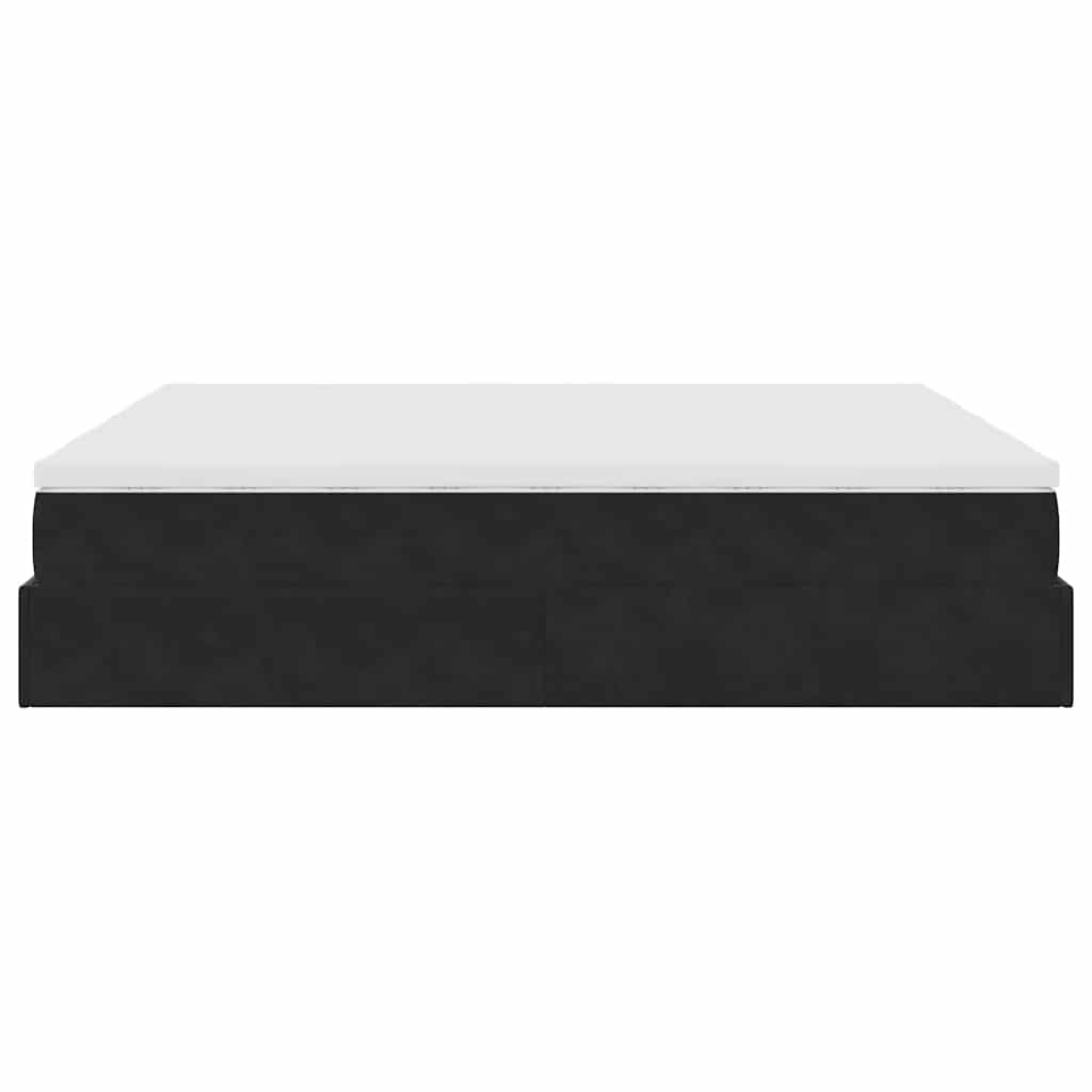 Ottoman bed met matrassen 160x200cm fluweel zwart