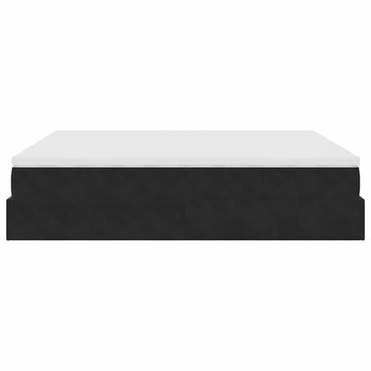 Ottoman bed met matrassen 160x200cm fluweel zwart