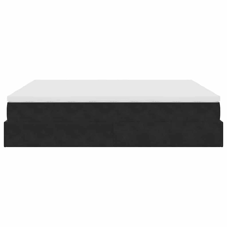 Ottoman bed met matrassen 160x200cm fluweel zwart