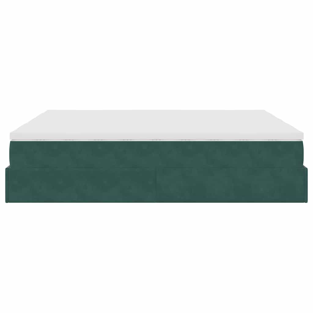 Ottoman bed met matrassen 160x200cm fluweel donkergroen