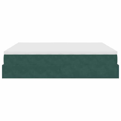 Ottoman bed met matrassen 160x200cm fluweel donkergroen