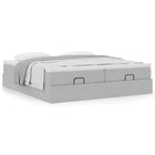 Ottoman bed with mattresses 180x200cm velvet light grey