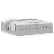 Ottoman bed with mattresses 180x200cm velvet light grey