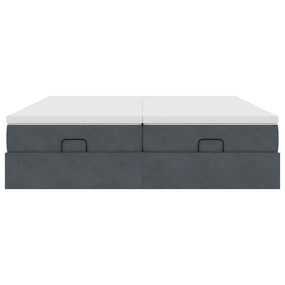 Ottoman bed met matrassen 180x200cm fluweel donkergrijs