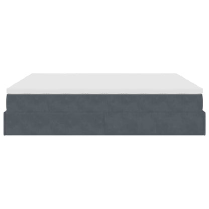 Ottoman bed met matrassen 180x200cm fluweel donkergrijs