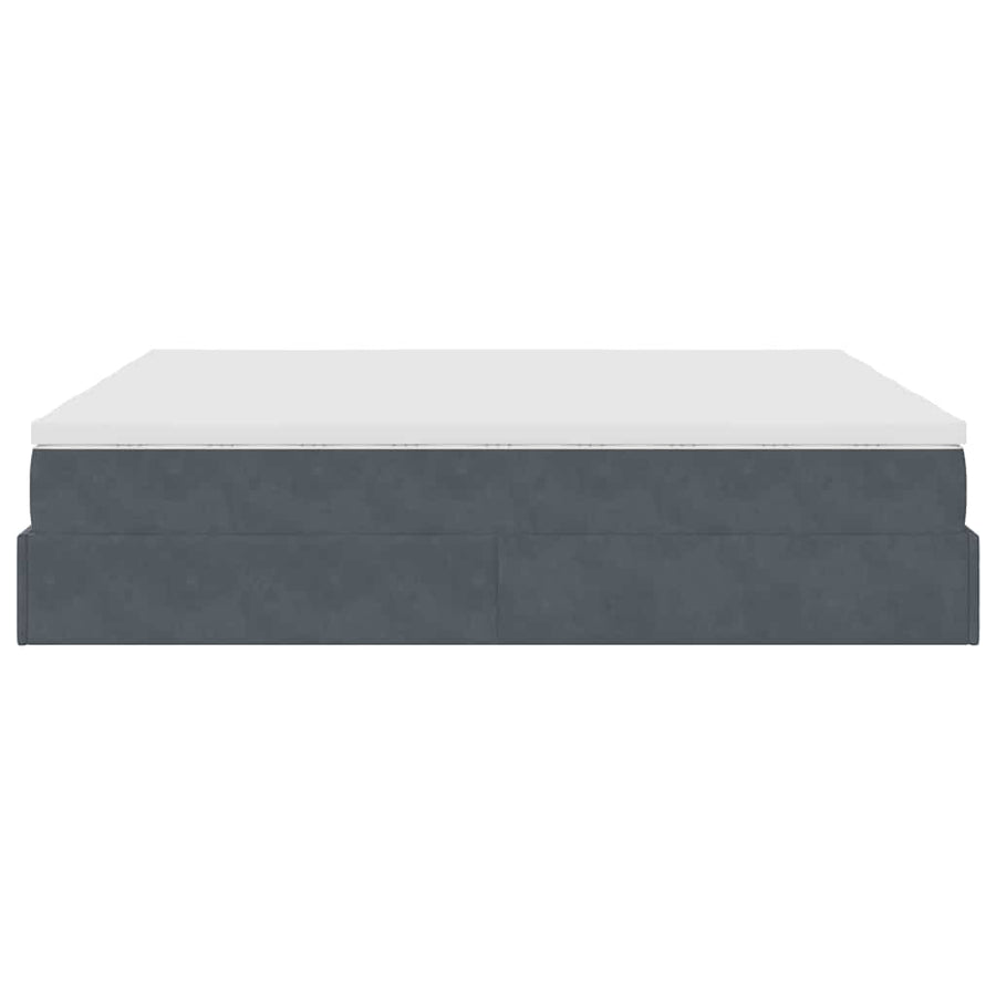 Ottoman bed met matrassen 180x200cm fluweel donkergrijs