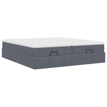 Ottoman bed met matrassen 180x200cm fluweel donkergrijs