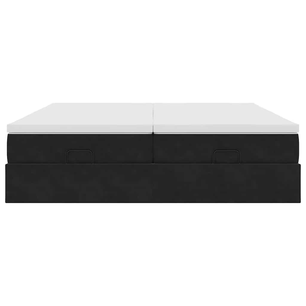 Ottoman bed met matrassen 180x200cm fluweel zwart