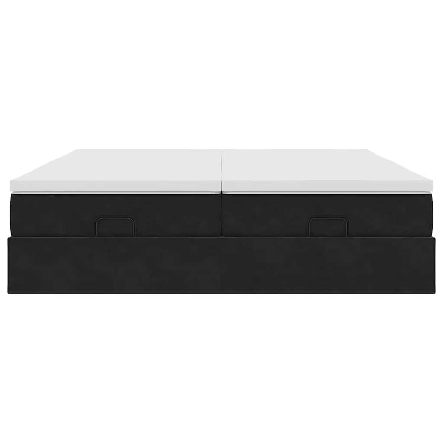 Ottoman bed met matrassen 180x200cm fluweel zwart