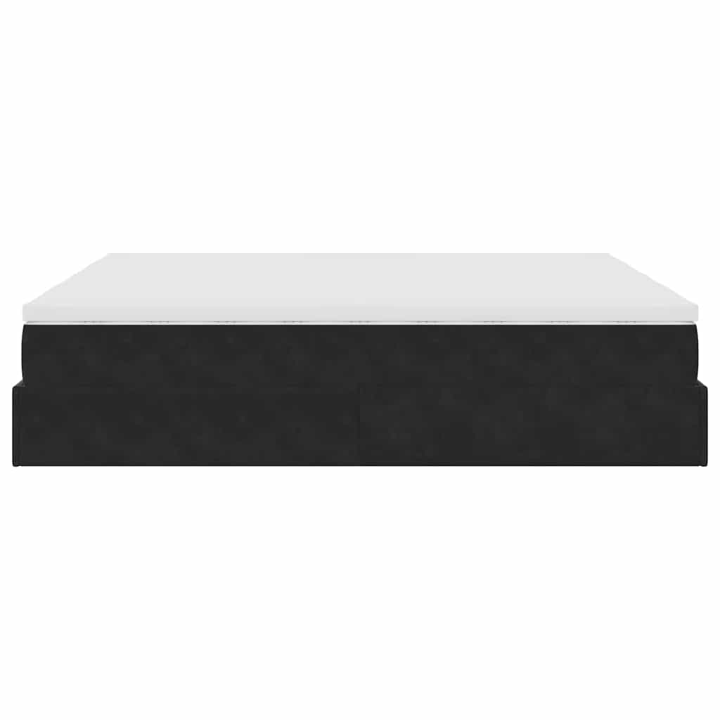 Ottoman bed met matrassen 180x200cm fluweel zwart