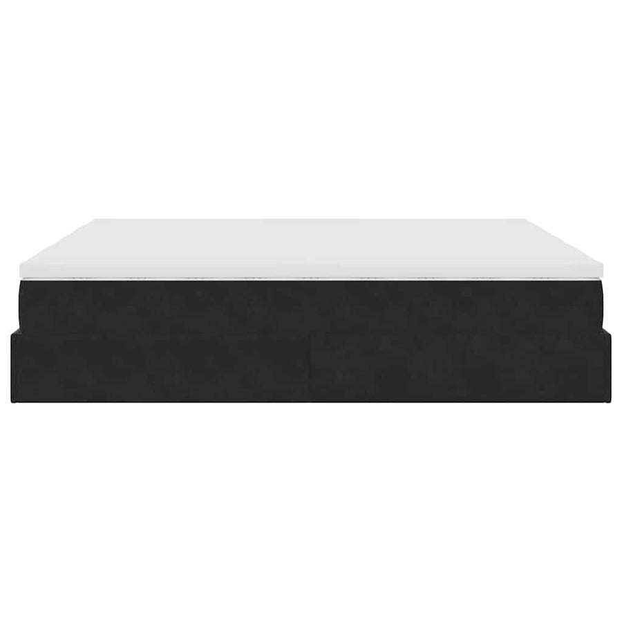 Ottoman bed met matrassen 180x200cm fluweel zwart