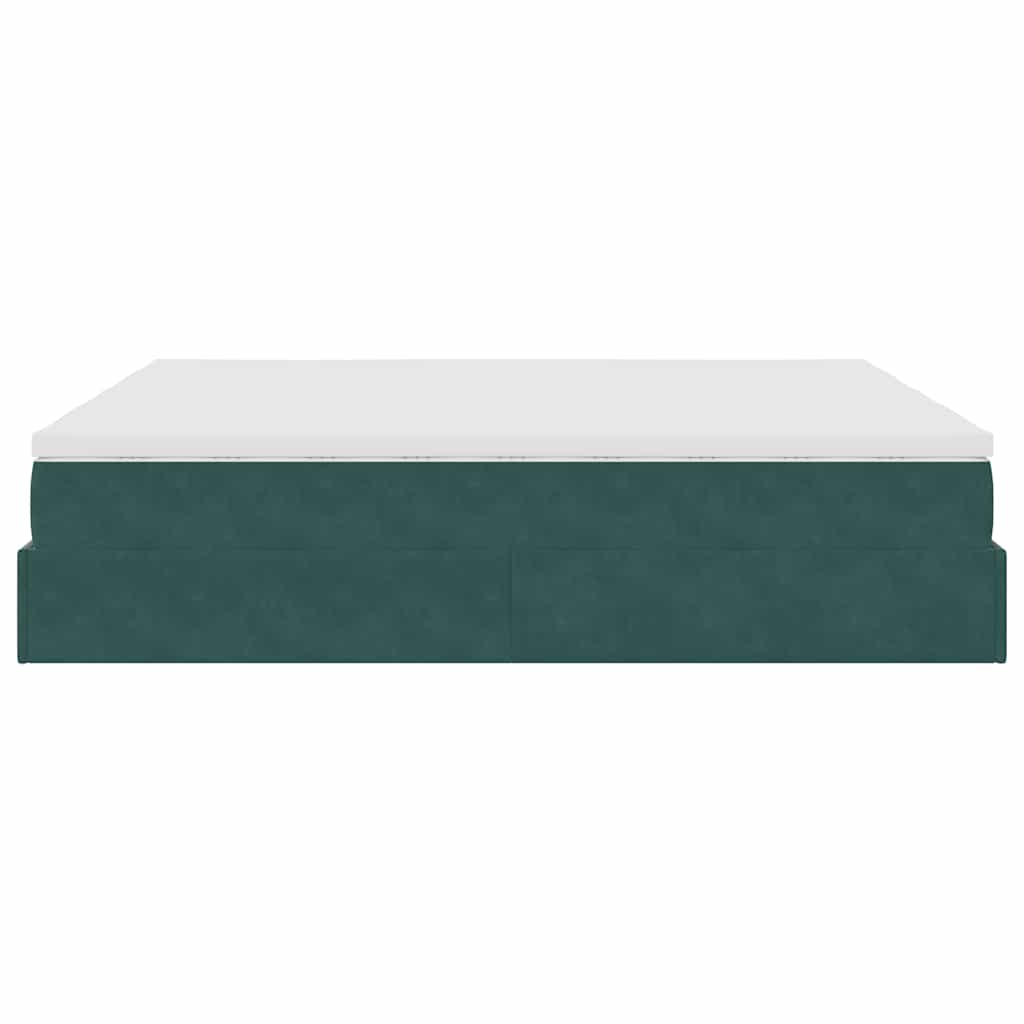 Ottoman bed met matrassen 180x200cm fluweel donkergroen