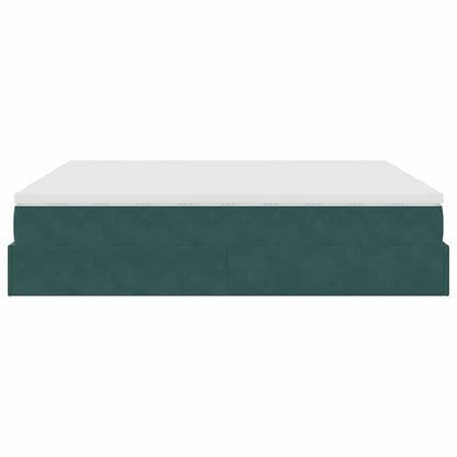 Ottoman bed met matrassen 180x200cm fluweel donkergroen