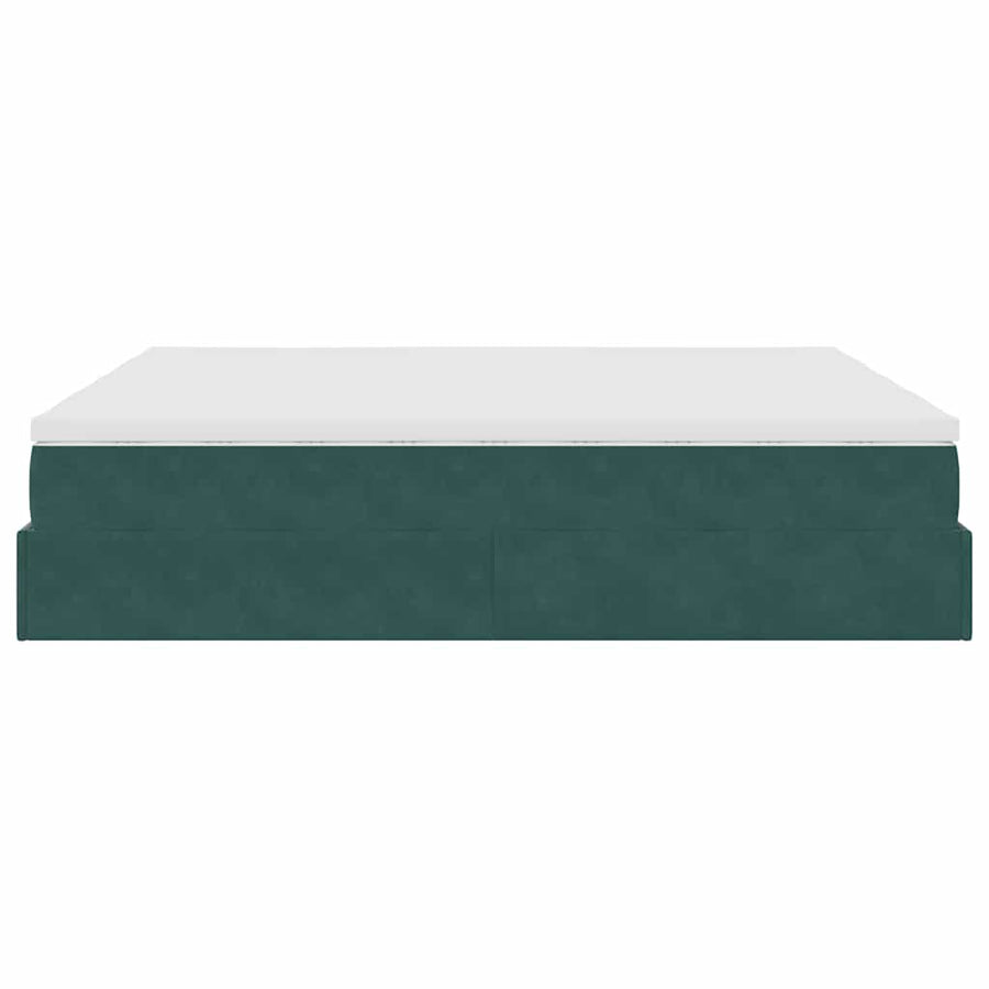 Ottoman bed met matrassen 180x200cm fluweel donkergroen