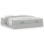 Ottoman bed with mattresses 200x200cm velvet light grey