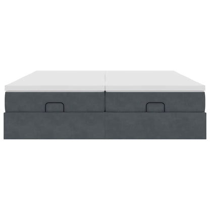 Ottoman bed met matrassen 200x200cm fluweel donkergrijs