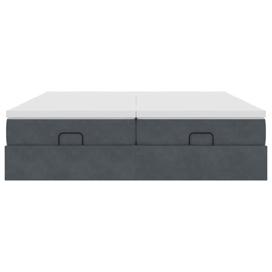 Ottoman bed met matrassen 200x200cm fluweel donkergrijs