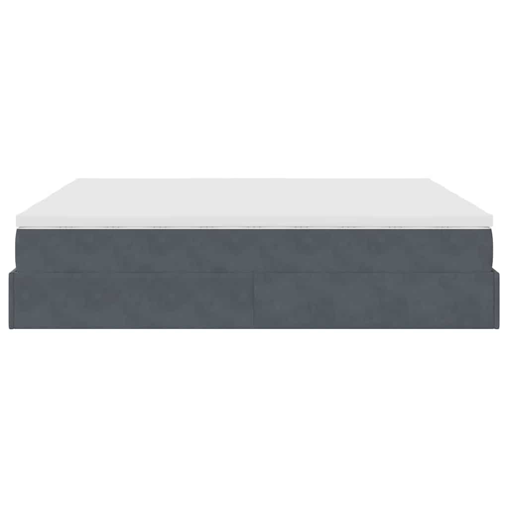 Ottoman bed met matrassen 200x200cm fluweel donkergrijs
