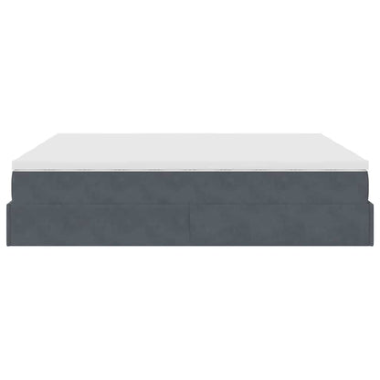 Ottoman bed met matrassen 200x200cm fluweel donkergrijs