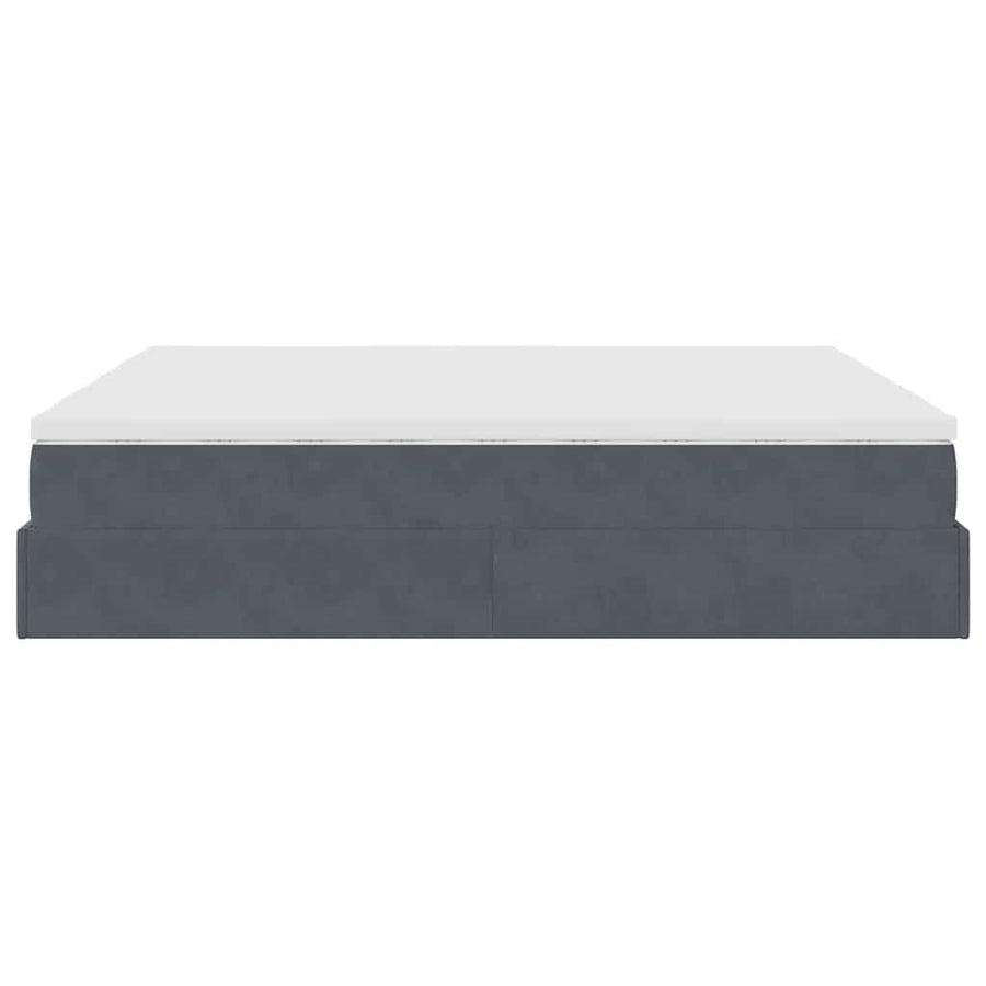 Ottoman bed met matrassen 200x200cm fluweel donkergrijs