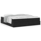 Ottoman bed with mattresses 200x200cm velvet black
