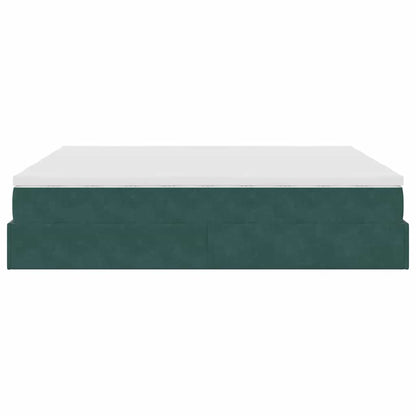Ottoman bed met matrassen 200x200cm fluweel donkergroen