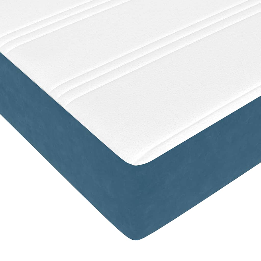 Ottoman bed met matrassen 200x200cm fluweel donkerblauw