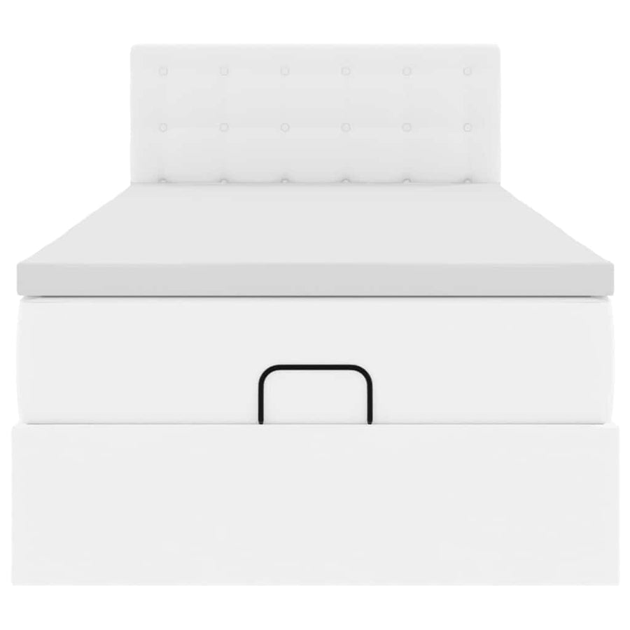 Ottoman bed met matras 80x200 cm kunstleer wit