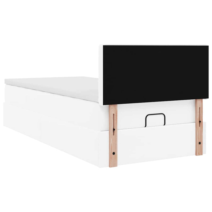 Ottoman bed met matras 80x200 cm kunstleer wit