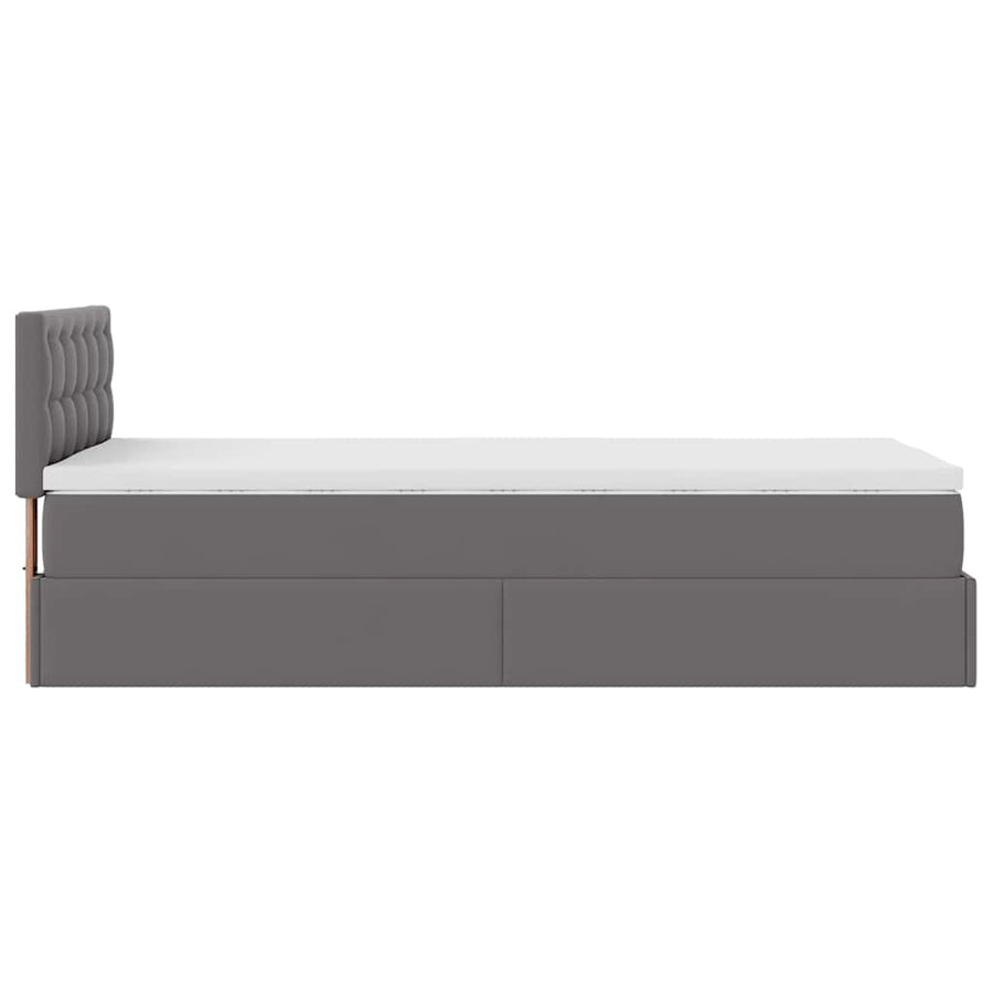 Ottoman bed met matras 80x200 cm kunstleer grijs