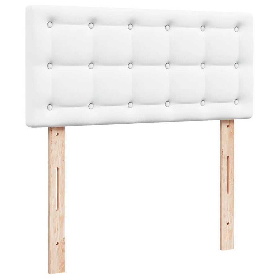 Ottoman bed met matras 90x190cm kunstleer wit