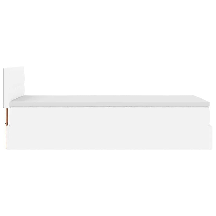 Ottoman bed met matras 90x190cm kunstleer wit