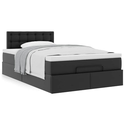 Ottoman bed met matras 120x190 cm kunstleer zwart