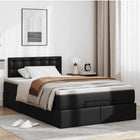Ottoman bed with mattress 120x190 cm black faux leather